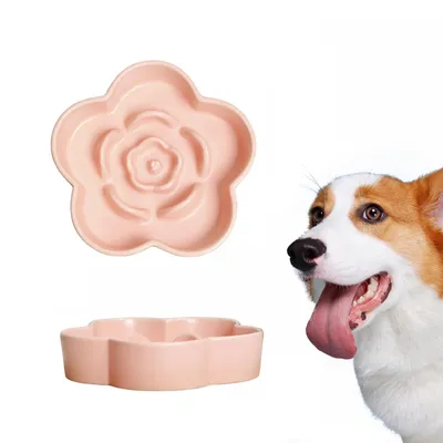Qinhul Comedero de cerámica para perros de alimentación lenta