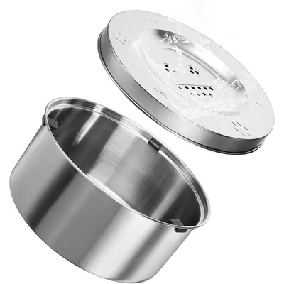 Qinhul Fuente de agua para perros de acero inoxidable