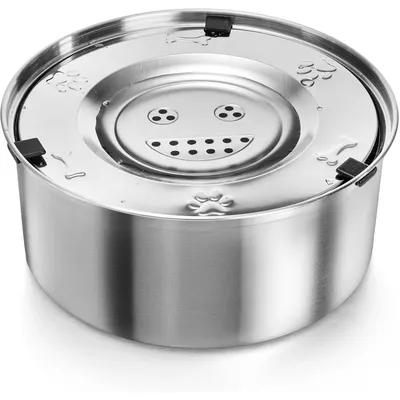 Qinhul Fuente de agua para perros de acero inoxidable