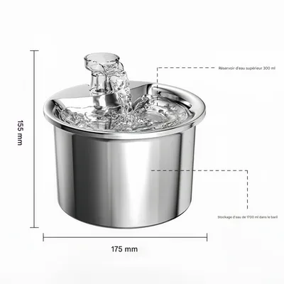 FurryFusion Dispenseur d'eau circulant pour chats et chiens