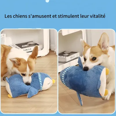 FurryFusion Jouet en peluche pour chien en forme de pingouin