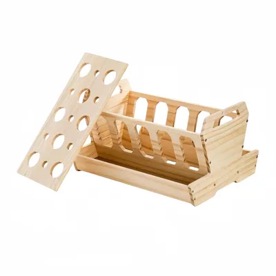 FurryFusion Mangeoire à foin pour lapin en bois