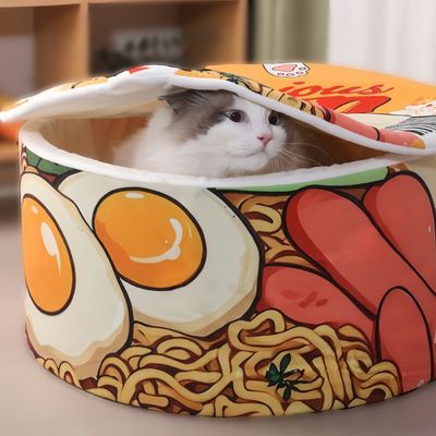 FurryFusion Cama para gatos con forma de fideos instantáneos