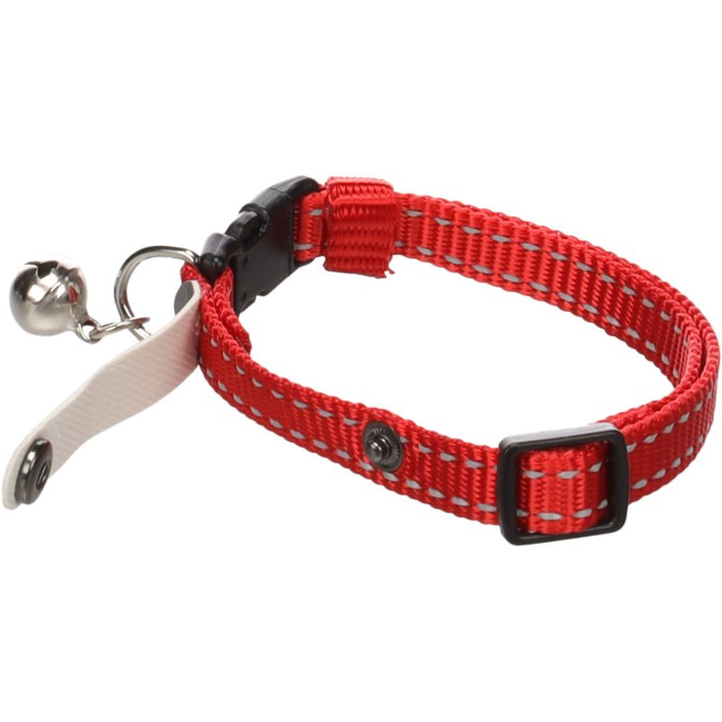 Flamingo - Collier Jaggo Rouge avec bande "my home" pour chat