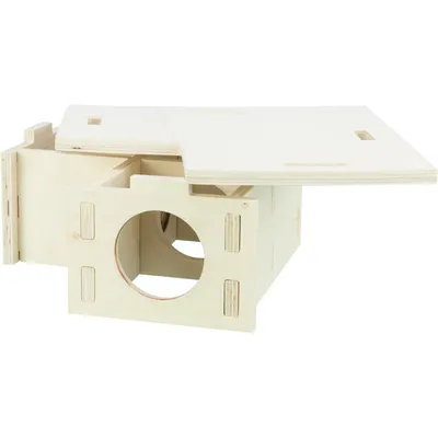 Maison pour Rongeurs à 3 Chambres Bois 25 x 10 x 25 cm/ Maison pour Rongeurs à 3 Chambres Bois 25 x 10 x 25 cm/