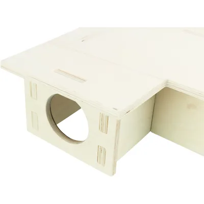 Maison pour Rongeurs à 3 Chambres Bois 25 x 10 x 25 cm/ Maison pour Rongeurs à 3 Chambres Bois 25 x 10 x 25 cm/