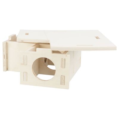 Maison pour Rongeurs à 3 Chambres Bois 25 x 10 x 25 cm/