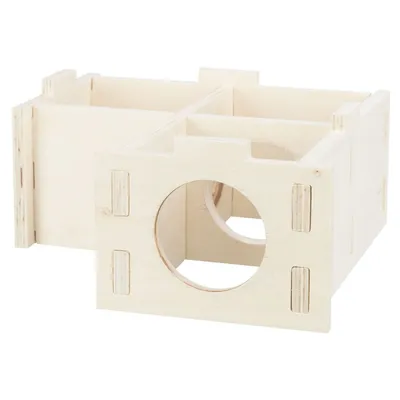 Maison pour Rongeurs à 3 Chambres Bois 25 x 10 x 25 cm/