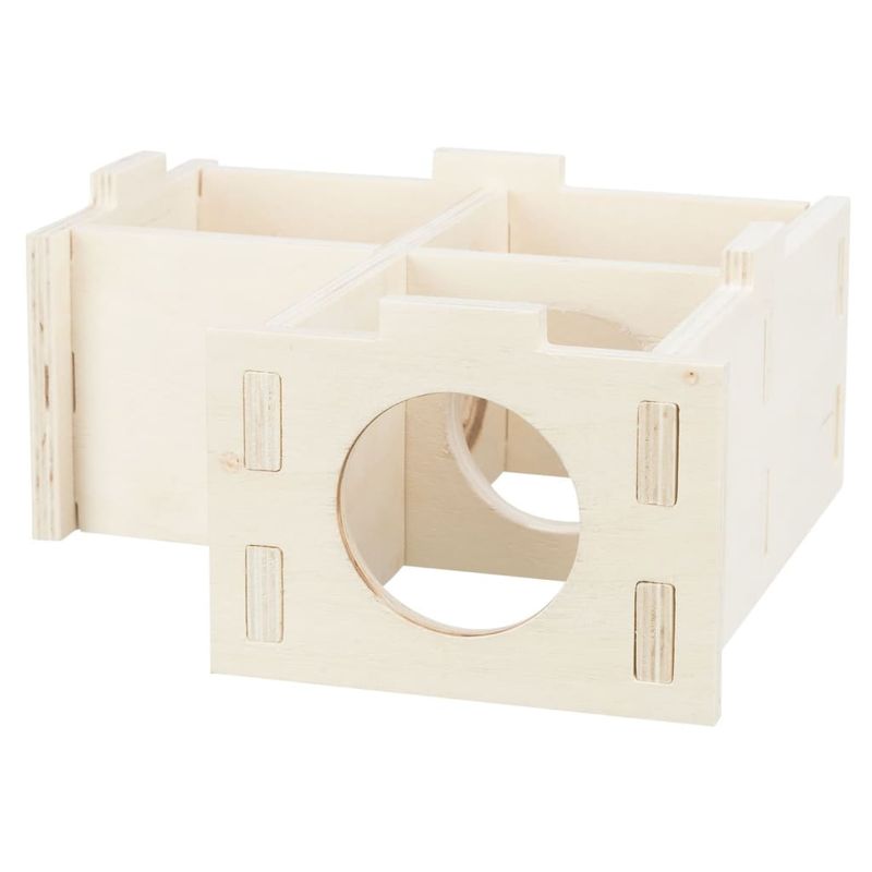 Maison pour Rongeurs à 3 Chambres Bois 25 x 10 x 25 cm/