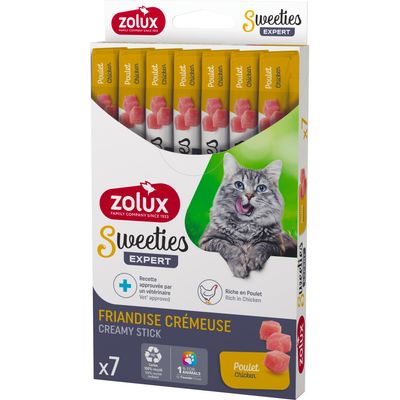 zolux - Sticks crème de poulet 7 x 14 g pour chat