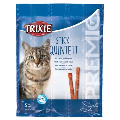 Friandises Premio Sticks Quintett avec saumon et truite 25 g Friandises Premio Sticks Quintett avec saumon et truite 25 g