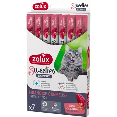 zolux - Sticks crème de thon et crevette 7 x 14 g pour chat