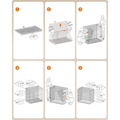 Cage pour Chien Pliable avec 2 Portes, 122 x 74 x 114 cm, Taille XXL