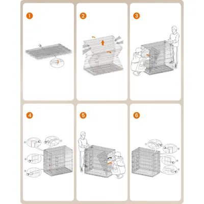 Cage pour Chien Pliable avec 2 Portes, 122 x 74 x 114 cm, Taille XXL