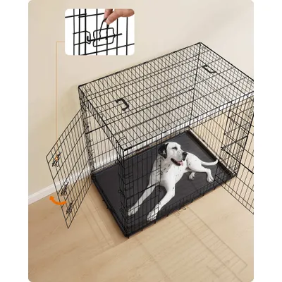 Cage pour Chien Pliable avec 2 Portes, 122 x 74 x 114 cm, Taille XXL