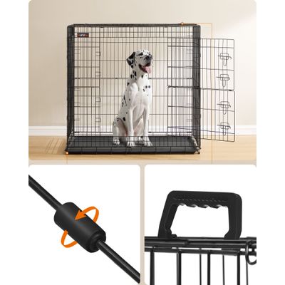 Cage pour Chien Pliable avec 2 Portes, 122 x 74 x 114 cm, Taille XXL