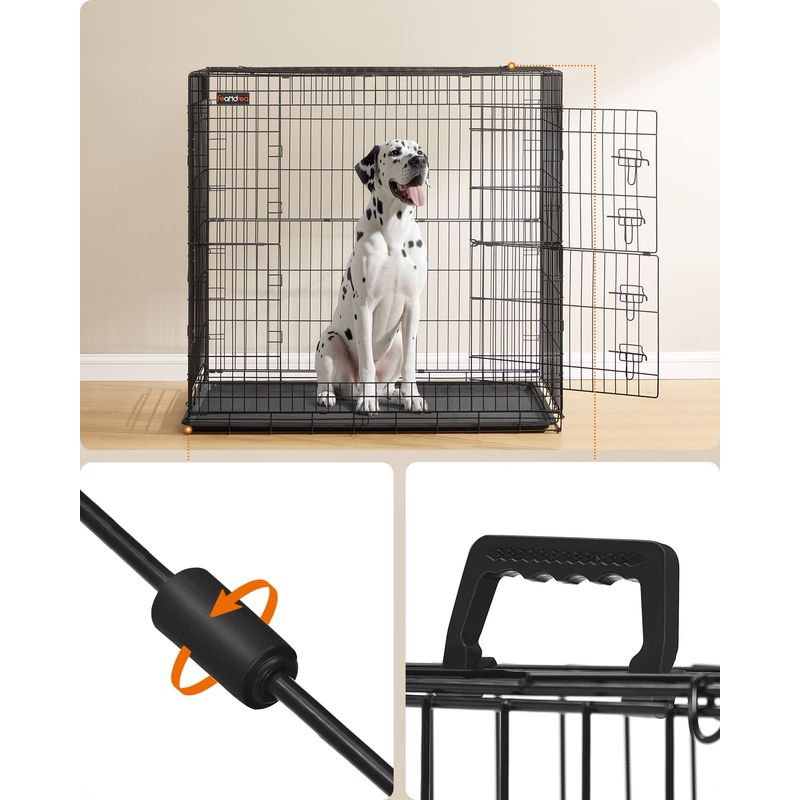 Cage pour Chien Pliable avec 2 Portes, 122 x 74 x 114 cm, Taille XXL