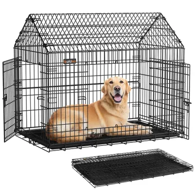 Cage pour Chien Pliable, 120 x 72,5 x 109 cm, XXL, avec Double Porte Cage pour Chien Pliable, 120 x 72,5 x 109 cm, XXL, avec Double Porte