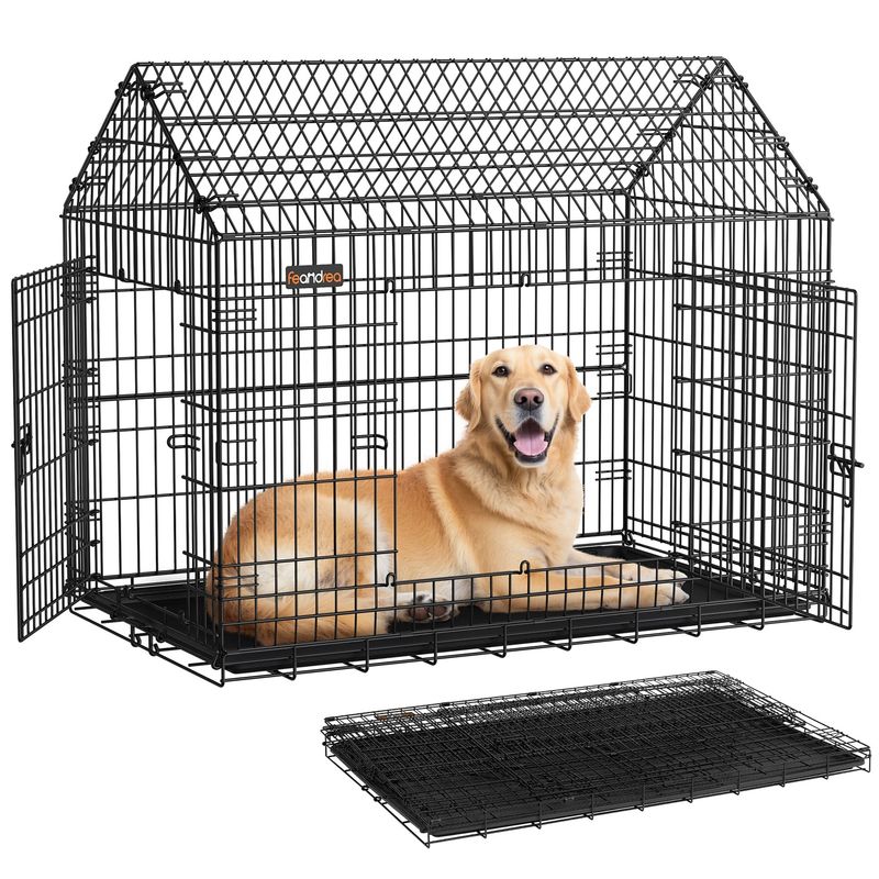 Cage pour Chien Pliable, 120 x 72,5 x 109 cm, XXL, avec Double Porte