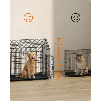 Cage pour Chien Pliable, 120 x 72,5 x 109 cm, XXL, avec Double Porte