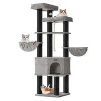 Arbre à Chat Tour de Jeux à Plusieurs Niveaux XXL 55 x 55 x 186,7 cm