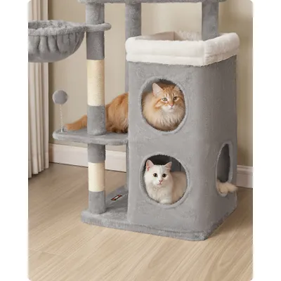 Arbre à Chat 150 cm de Haut, avec 2 Grandes Niches, 3 Plateformes