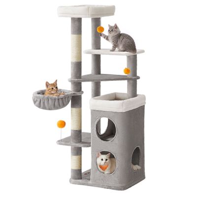 Arbre à Chat 152 cm de Haut, avec 2 Grandes Niches, 3 Plateformes