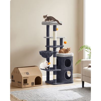 Arbre à Chat 152 cm de Haut, avec 2 Grandes Niches, 3 Plateformes