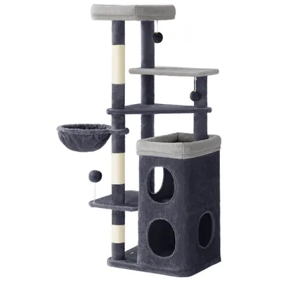 Arbre à Chat 150 cm de Haut, avec 2 Grandes Niches, 3 Plateformes