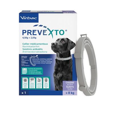 VIRBAC - Prevexto - Collier antiparasitaire Chien + 8kg