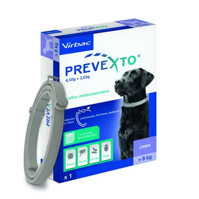 VIRBAC - Prevexto - Collier antiparasitaire Chien + 8kg