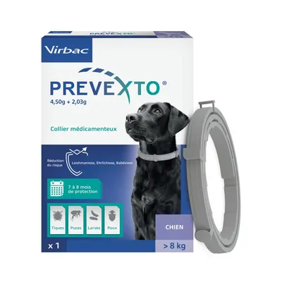 VIRBAC - Prevexto - Collier antiparasitaire Chien + 8kg