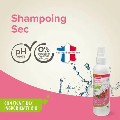BEAPHAR   Shampoing Sec Chat et chien Sans Rinçage