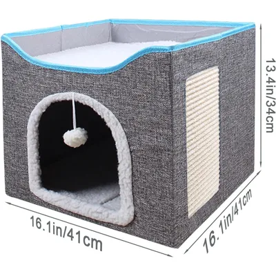 UAMLY Lit pliable à double couche pour chat