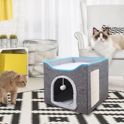 UAMLY Lit pliable à double couche pour chat