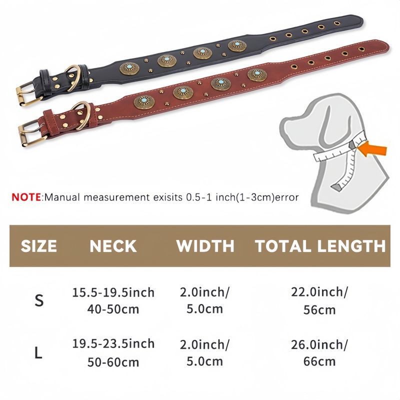 FurryFusion Collier en cuir pour chien