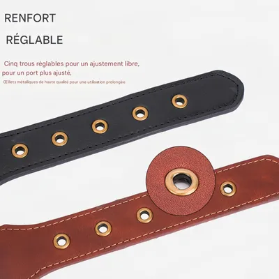 FurryFusion Collier en cuir pour chien