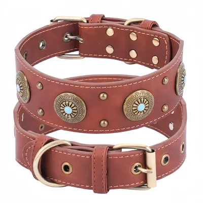 FurryFusion Collier en cuir pour chien