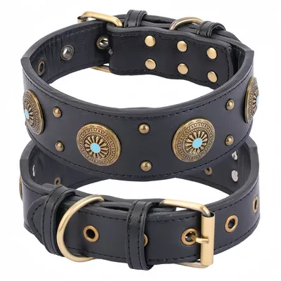 FurryFusion Collier en cuir pour chien