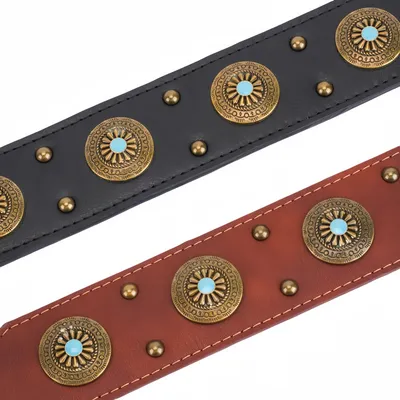 FurryFusion Collier en cuir pour chien