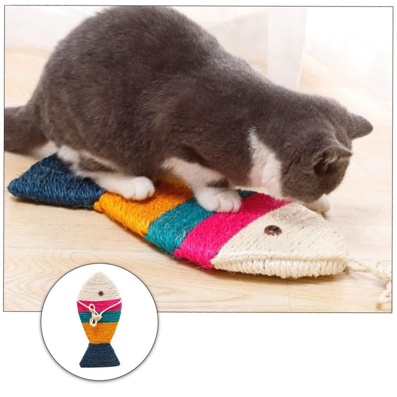 UAMLY Tapis à gratter en forme de poisson pour cha