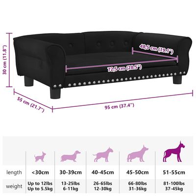 vidaXL lit pour chien Velours