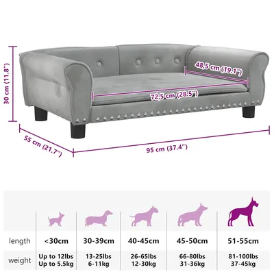 vidaXL lit pour chien Velours