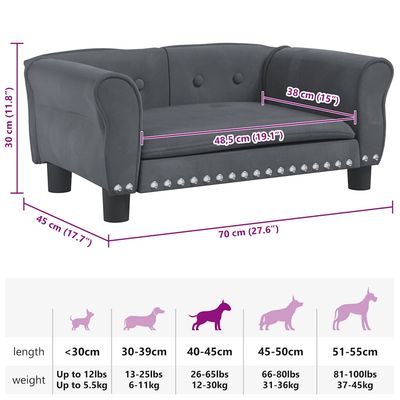 vidaXL lit pour chien Velours