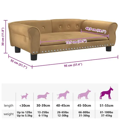 vidaXL lit pour chien Velours