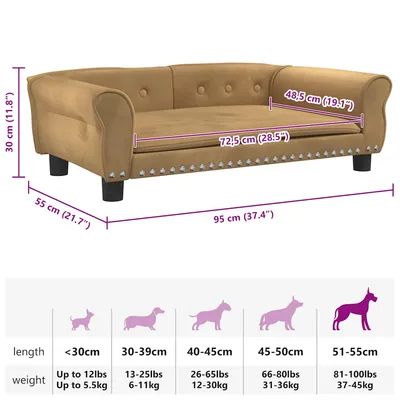 vidaXL lit pour chien Velours