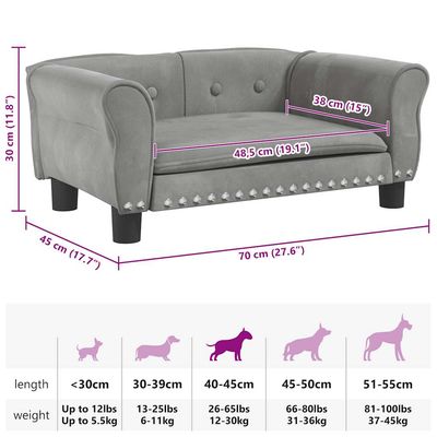 vidaXL lit pour chien Velours