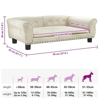 vidaXL lit pour chien Velours