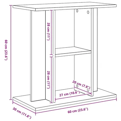vidaXL support d'aquarium Bois d'ingénierie