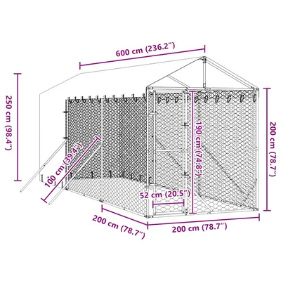 vidaXL chenil extérieur pour chiens Acier